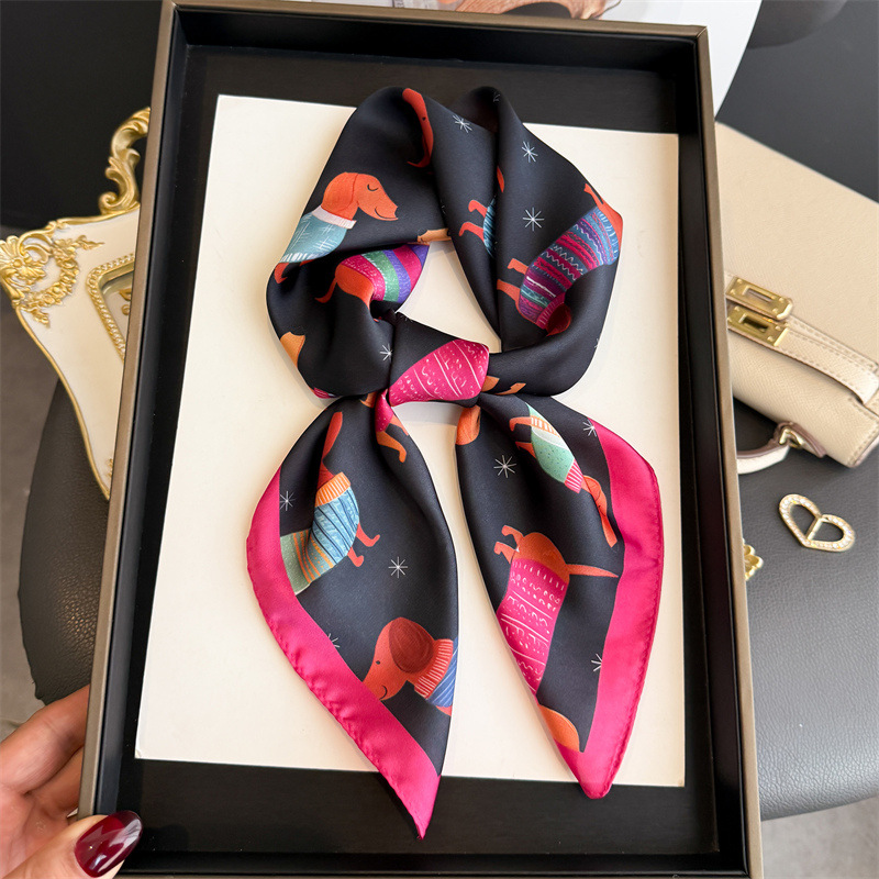 Scarf Silk Square - Lenço de Seda Elegante com Estampa