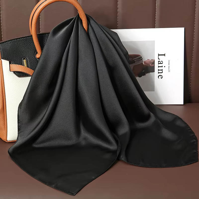 Luxo cor sólida lenço quadrado - Scarf Silk Square avaliação e preço