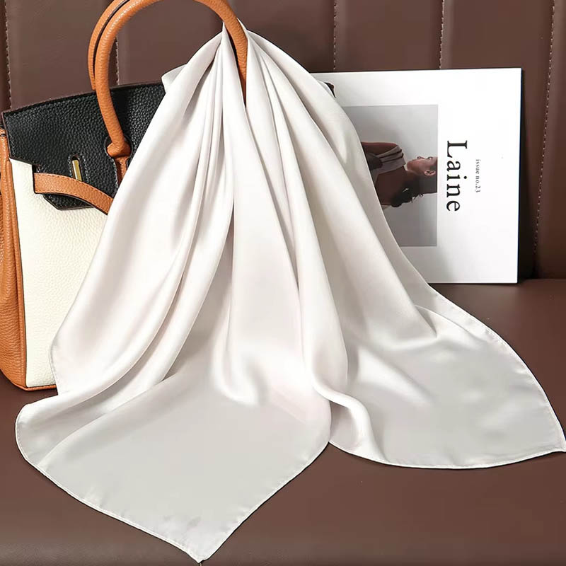 Luxo cor sólida lenço quadrado - Scarf Silk Square avaliação e preço