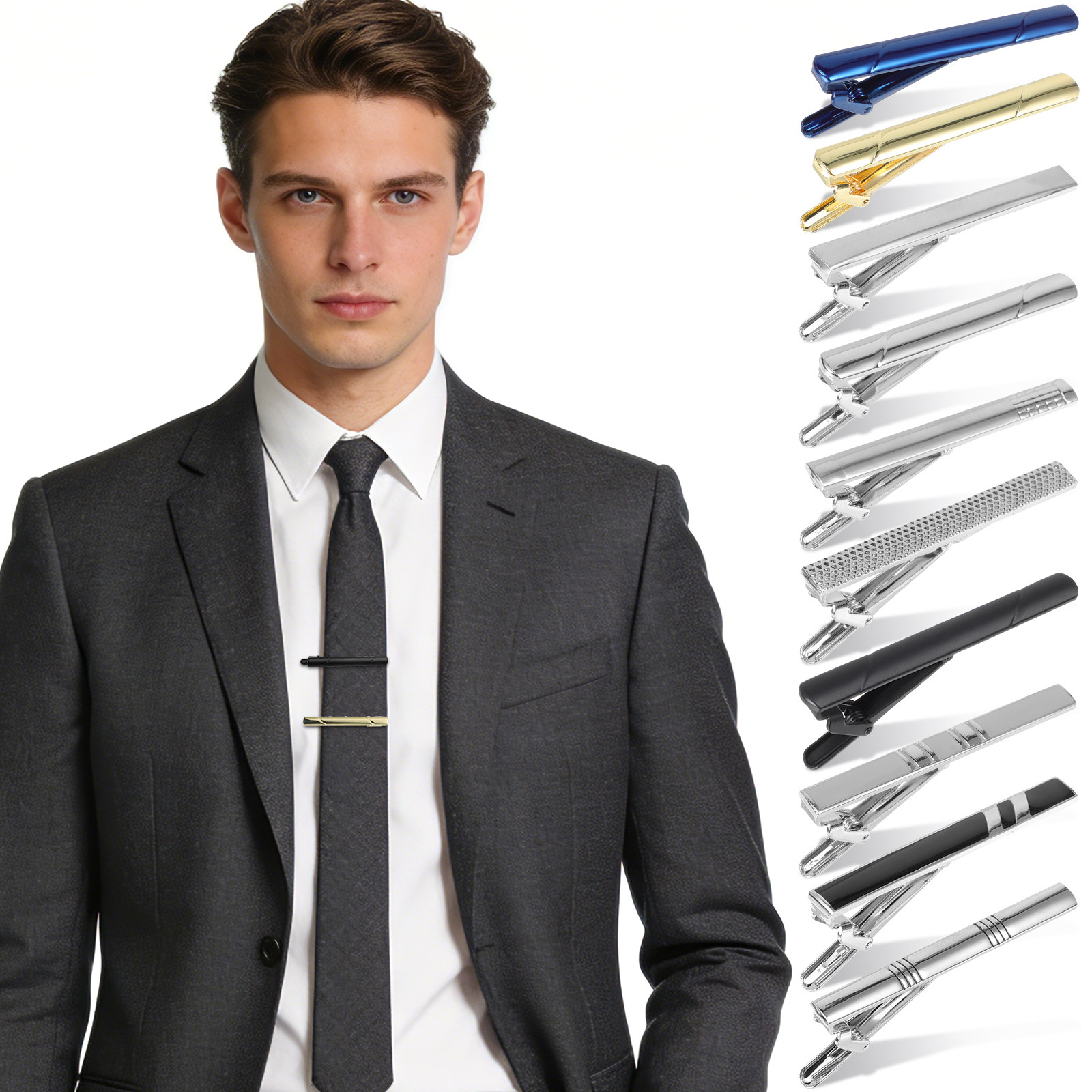 Conjunto de 10 prendedores de  - Tie Bar Set Gift avaliação e preço